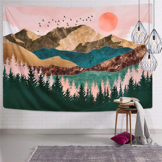 Boho Wand Berg Wandteppich