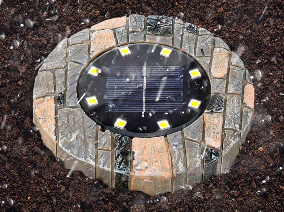 Frendorf | SolarStone Gartenleuchte | Solarbetriebene Wegbeleuchtung | Wetterfeste LED-Lampe | Warmweiß & Weiß