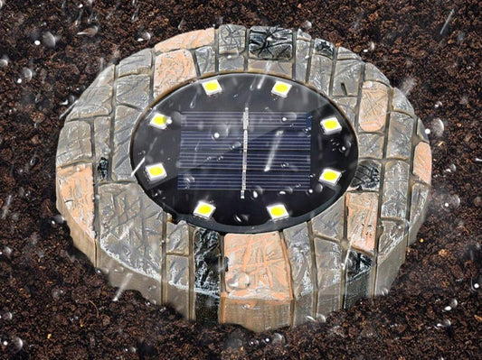Frendorf | SolarStone Gartenleuchte | Solarbetriebene Wegbeleuchtung | Wetterfeste LED-Lampe | Warmweiß & Weiß