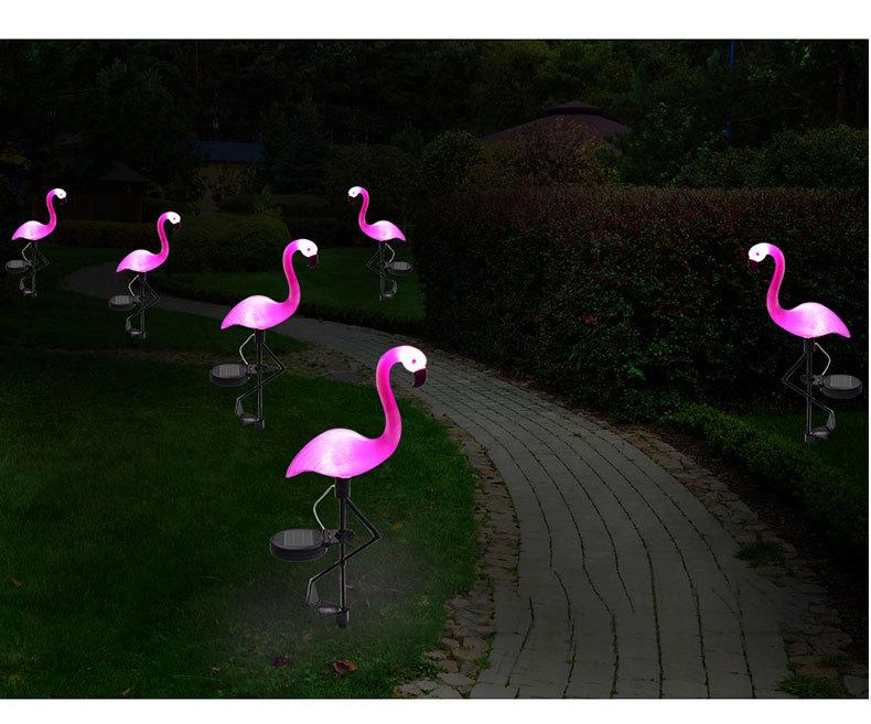 Frendorf | FlamiGlow Solar Gartenlampe | Solarbetriebene Flamingo-Deko | Wetterfeste Außenbeleuchtung für Garten & Terrasse
