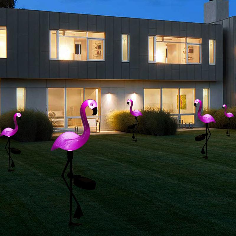 Frendorf | FlamiGlow Solar Gartenlampe | Solarbetriebene Flamingo-Deko | Wetterfeste Außenbeleuchtung für Garten & Terrasse