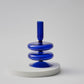 Frendorf | AzureGlow Glas-Kerzenhalter | Elegantes Design | Tafelkerzenhalter in Blau