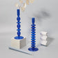 Frendorf | AzureGlow Glas-Kerzenhalter | Elegantes Design | Tafelkerzenhalter in Blau