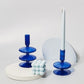 Frendorf | AzureGlow Glas-Kerzenhalter | Elegantes Design | Tafelkerzenhalter in Blau