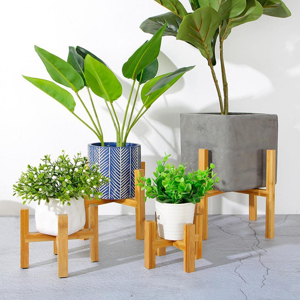 Frendorf | BambooElevate Pflanzständer aus Bambusholz | Verstellbar & Stabil | Perfekt für Innenräume