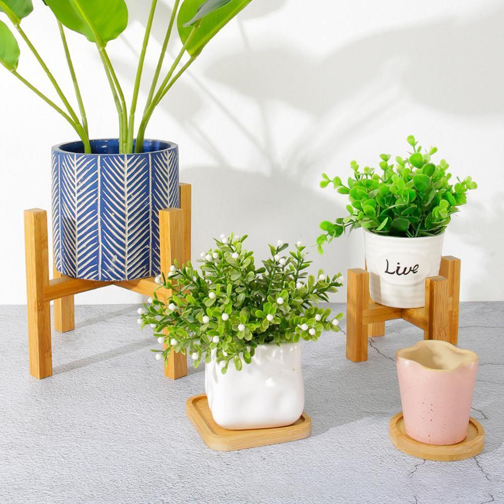 Frendorf | BambooElevate Pflanzständer aus Bambusholz | Verstellbar & Stabil | Perfekt für Innenräume