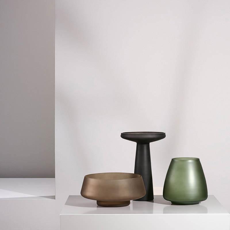 Frendorf | FrostVeil Glasgefäß mit Mattglas | Mundgeblasen | Moderne Eleganz | Vielseitige Farben & Formen