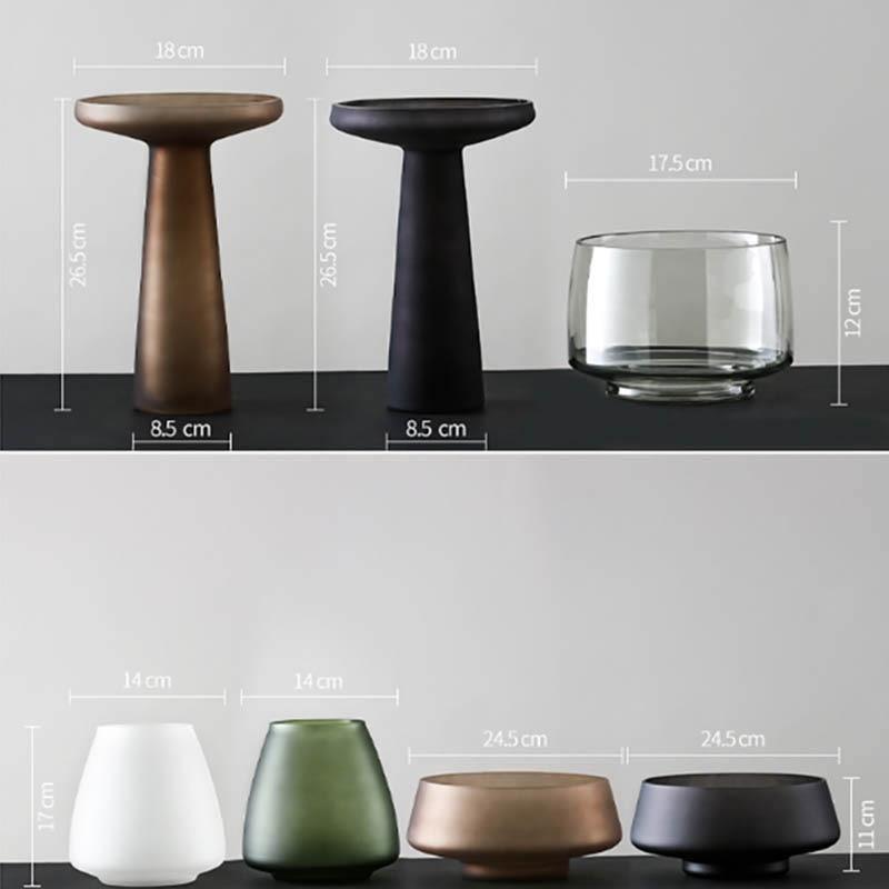 Frendorf | FrostVeil Glasgefäß mit Mattglas | Mundgeblasen | Moderne Eleganz | Vielseitige Farben & Formen