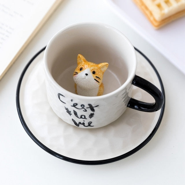 Versteckte Katze Keramiktasse