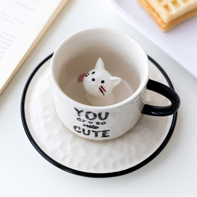 Versteckte Katze Keramiktasse