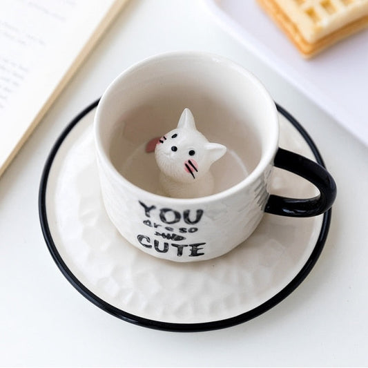 Versteckte Katze Keramiktasse