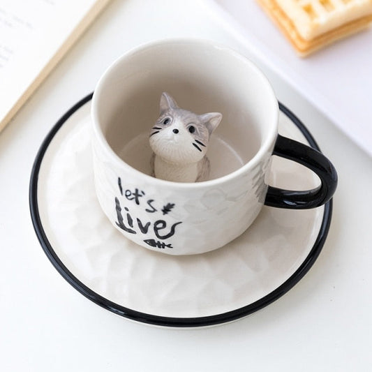 Versteckte Katze Keramiktasse