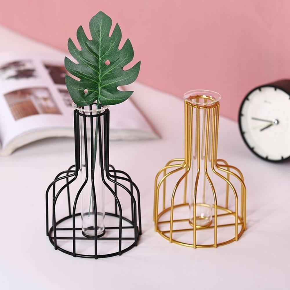 Frendorf | VaseTech Testrohr-Vase mit Metallständer | Modernes Design | Minimalistische Dekoration für Zuhause & Büro