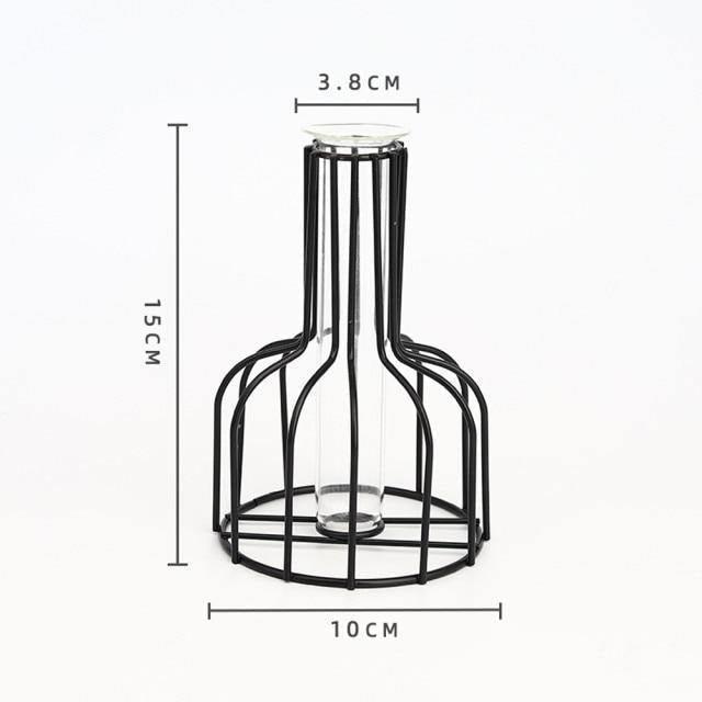 Frendorf | VaseTech Testrohr-Vase mit Metallständer | Modernes Design | Minimalistische Dekoration für Zuhause & Büro