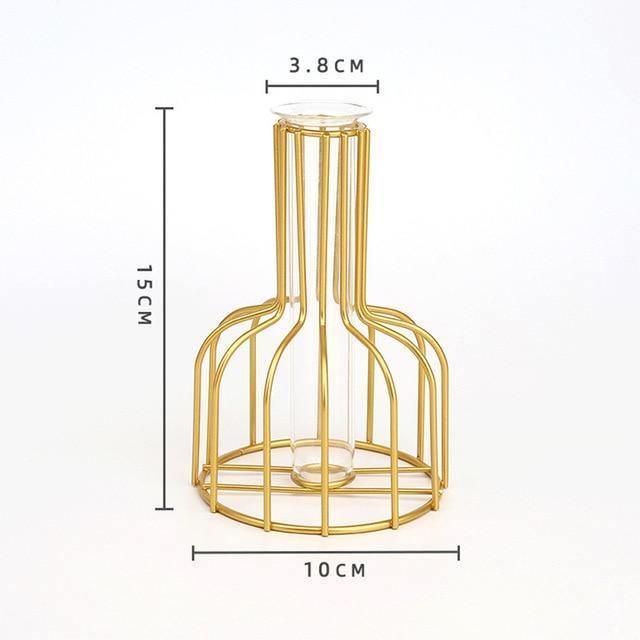 Frendorf | VaseTech Testrohr-Vase mit Metallständer | Modernes Design | Minimalistische Dekoration für Zuhause & Büro