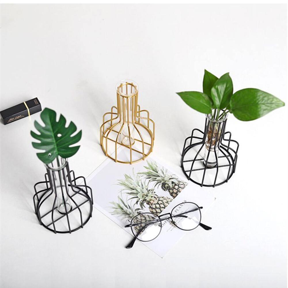 Frendorf | VaseTech Testrohr-Vase mit Metallständer | Modernes Design | Minimalistische Dekoration für Zuhause & Büro