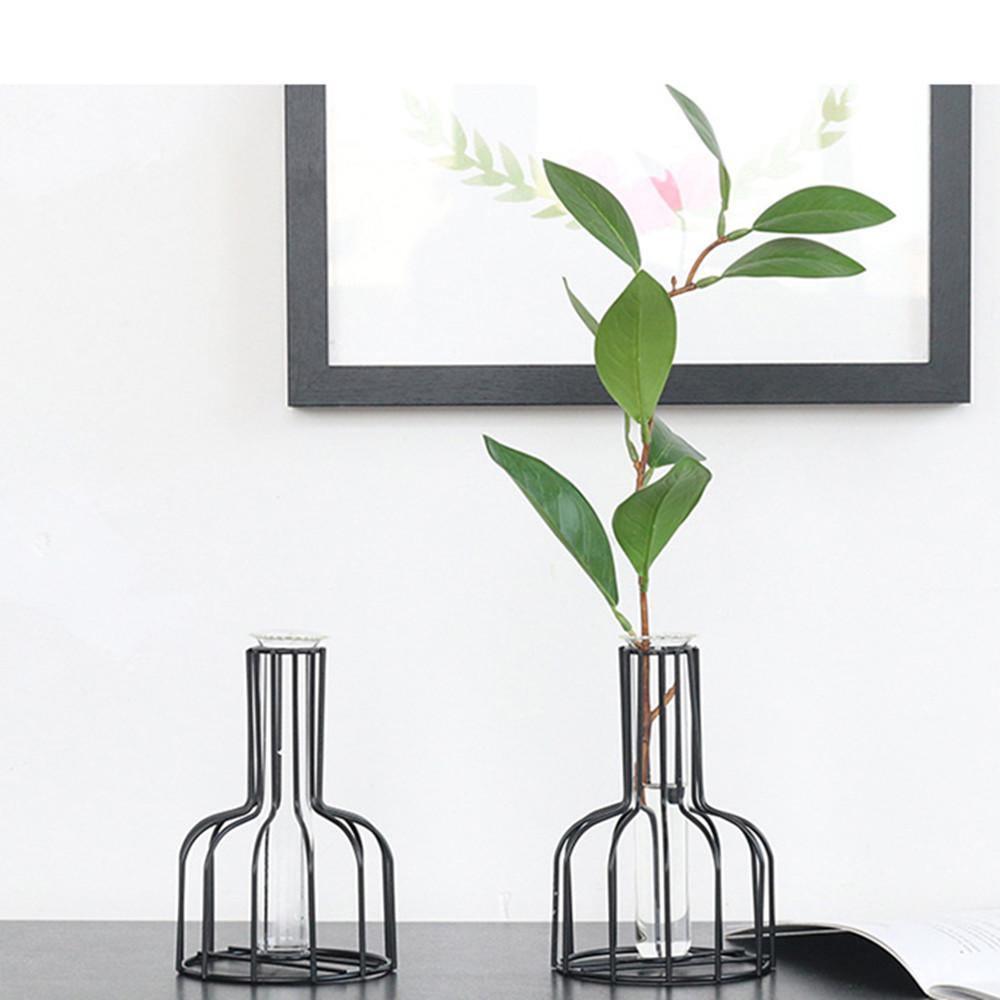 Frendorf | VaseTech Testrohr-Vase mit Metallständer | Modernes Design | Minimalistische Dekoration für Zuhause & Büro