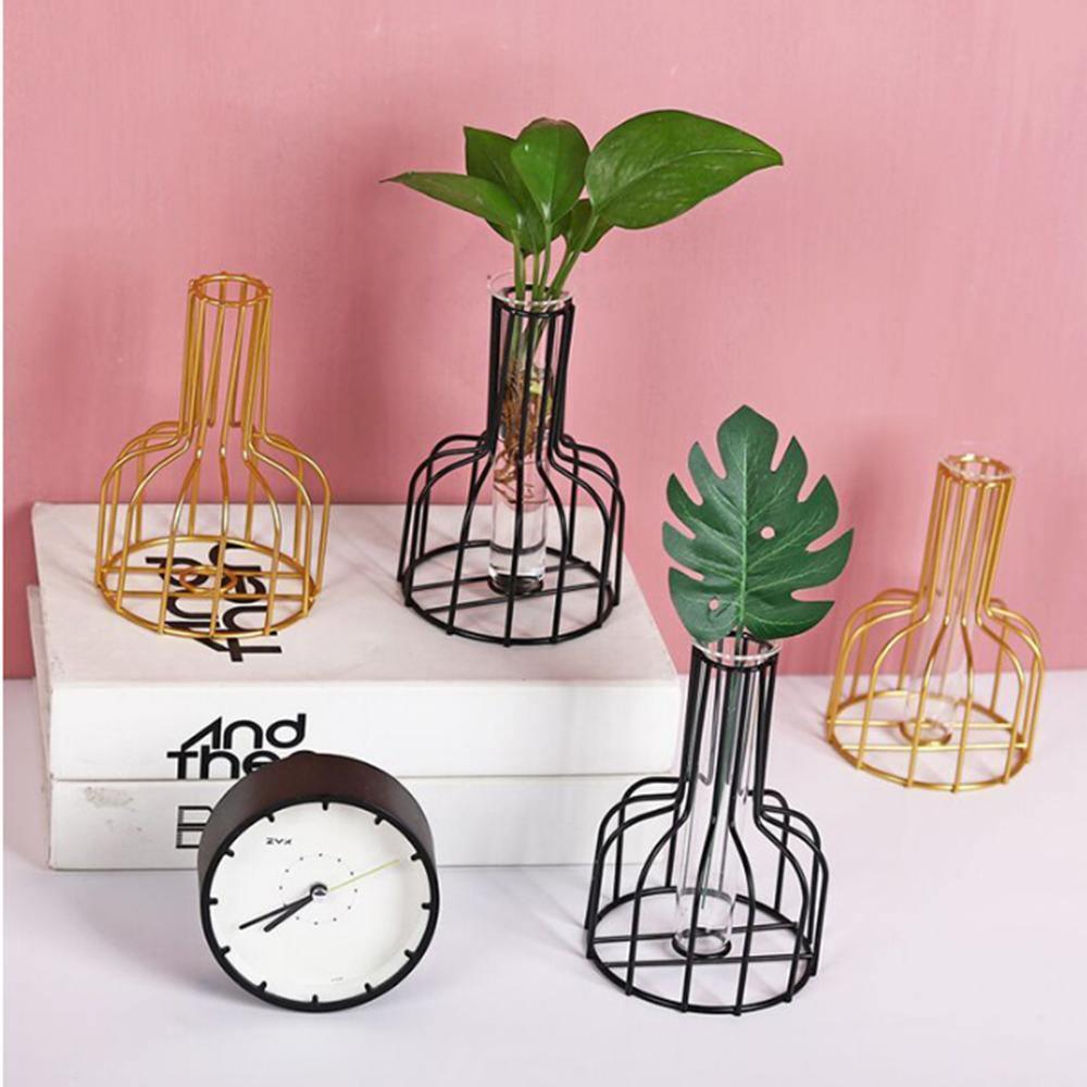 Frendorf | VaseTech Testrohr-Vase mit Metallständer | Modernes Design | Minimalistische Dekoration für Zuhause & Büro