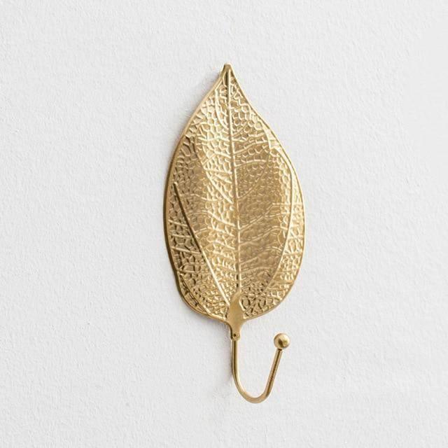 Frendorf | LeafLuxe Metall Wandhaken im Blätterdesign | Elegantes & Funktionales Dekor | In Gold & Blau erhältlich