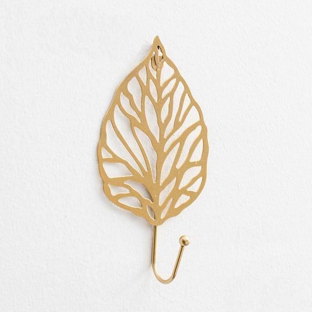 Frendorf | LeafLuxe Metall Wandhaken im Blätterdesign | Elegantes & Funktionales Dekor | In Gold & Blau erhältlich