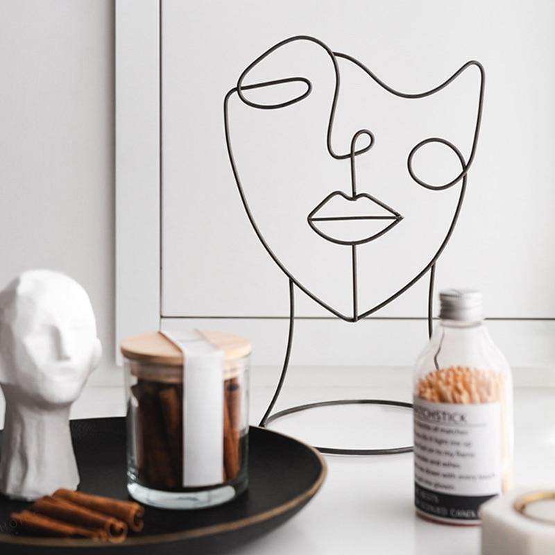Frendorf | ArtLine Eisen Silhouette Deko | Zeitgenössische Kunst für Ihr Zuhause | Abstrakte Eleganz