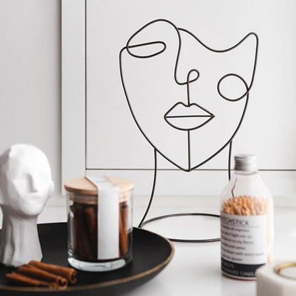 Frendorf | ArtLine Eisen Silhouette Deko | Zeitgenössische Kunst für Ihr Zuhause | Abstrakte Eleganz