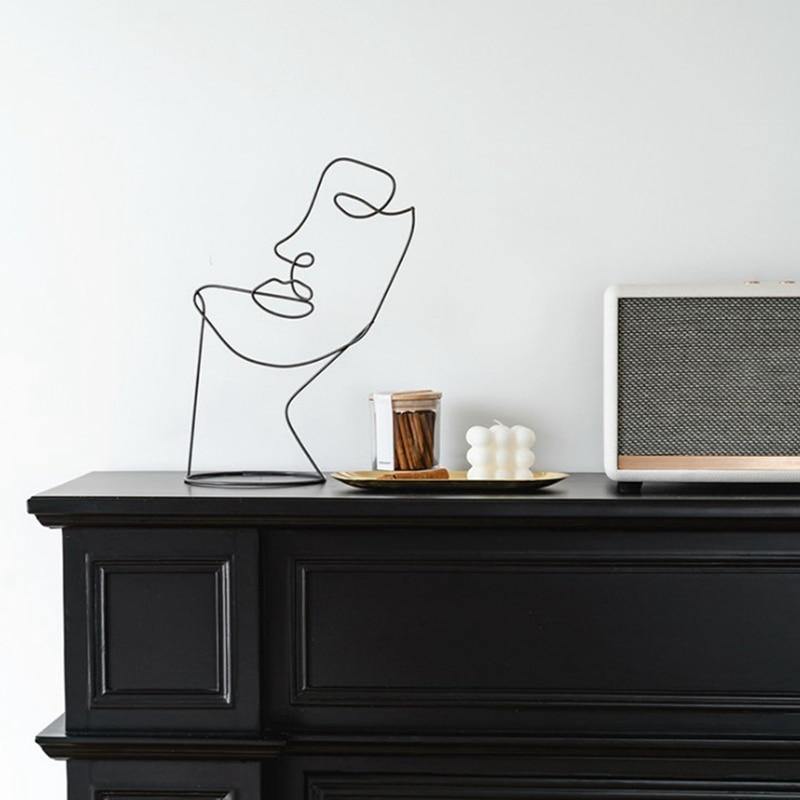 Frendorf | ArtLine Eisen Silhouette Deko | Zeitgenössische Kunst für Ihr Zuhause | Abstrakte Eleganz