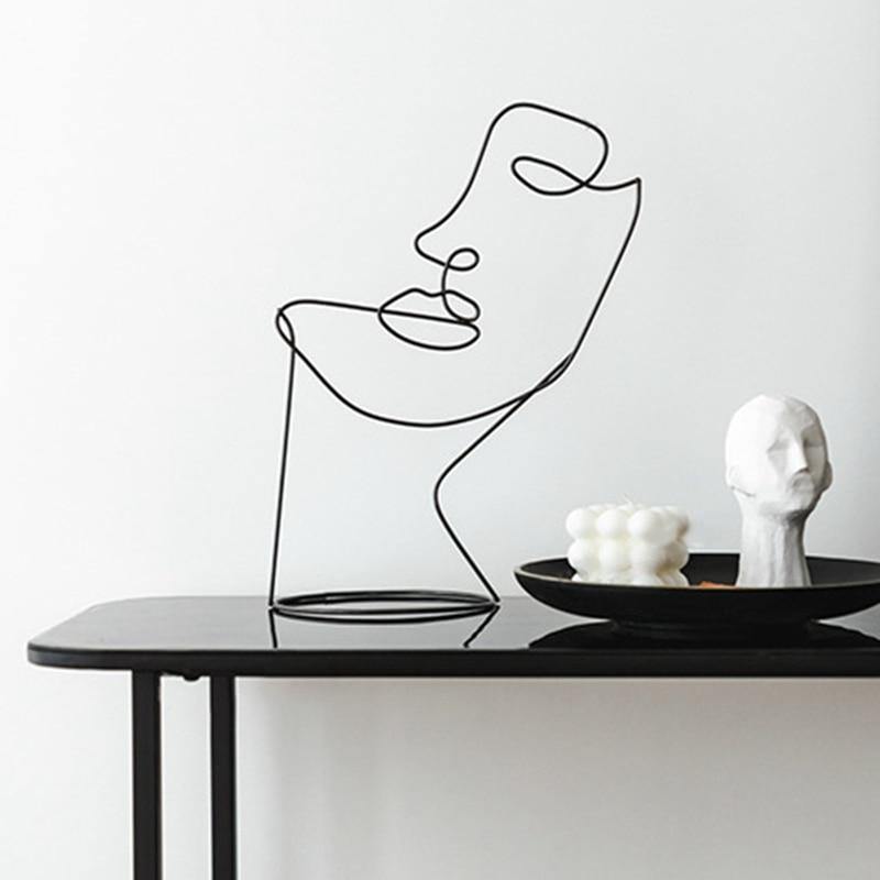 Frendorf | ArtLine Eisen Silhouette Deko | Zeitgenössische Kunst für Ihr Zuhause | Abstrakte Eleganz