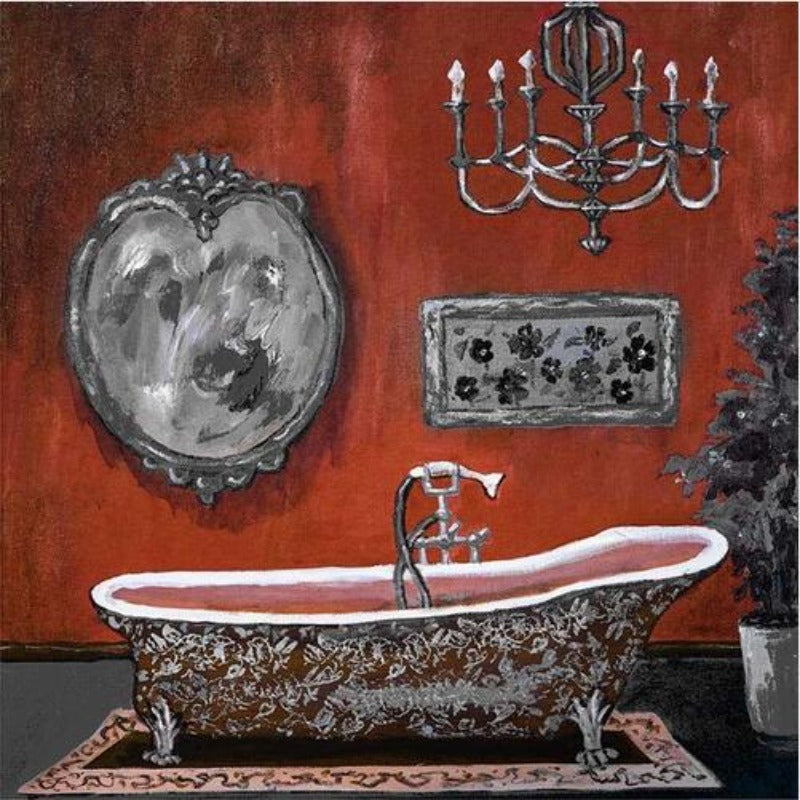 Modern Retro Bathroom - Canvas Wall Art Painting