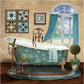Modern Retro Bathroom - Canvas Wall Art Painting