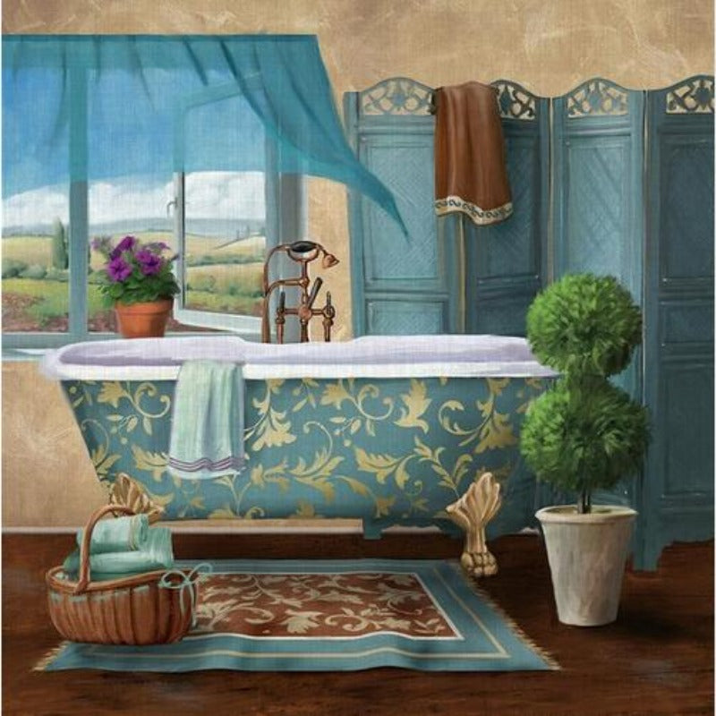 Modern Retro Bathroom - Canvas Wall Art Painting