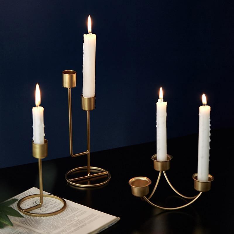 Frendorf | CandleLuxe Metall Kerzenhalter & Kandelaber | Modernes Design | In Gold & Schwarz erhältlich