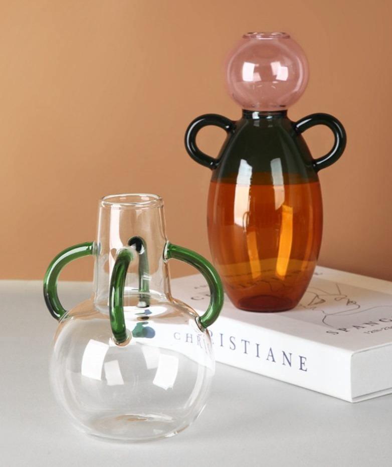 Frendorf | AurumVase Verspielte Glasvase mit Farbtönen | Modernes Design | Deko-Highlight für Wohnzimmer & Küche