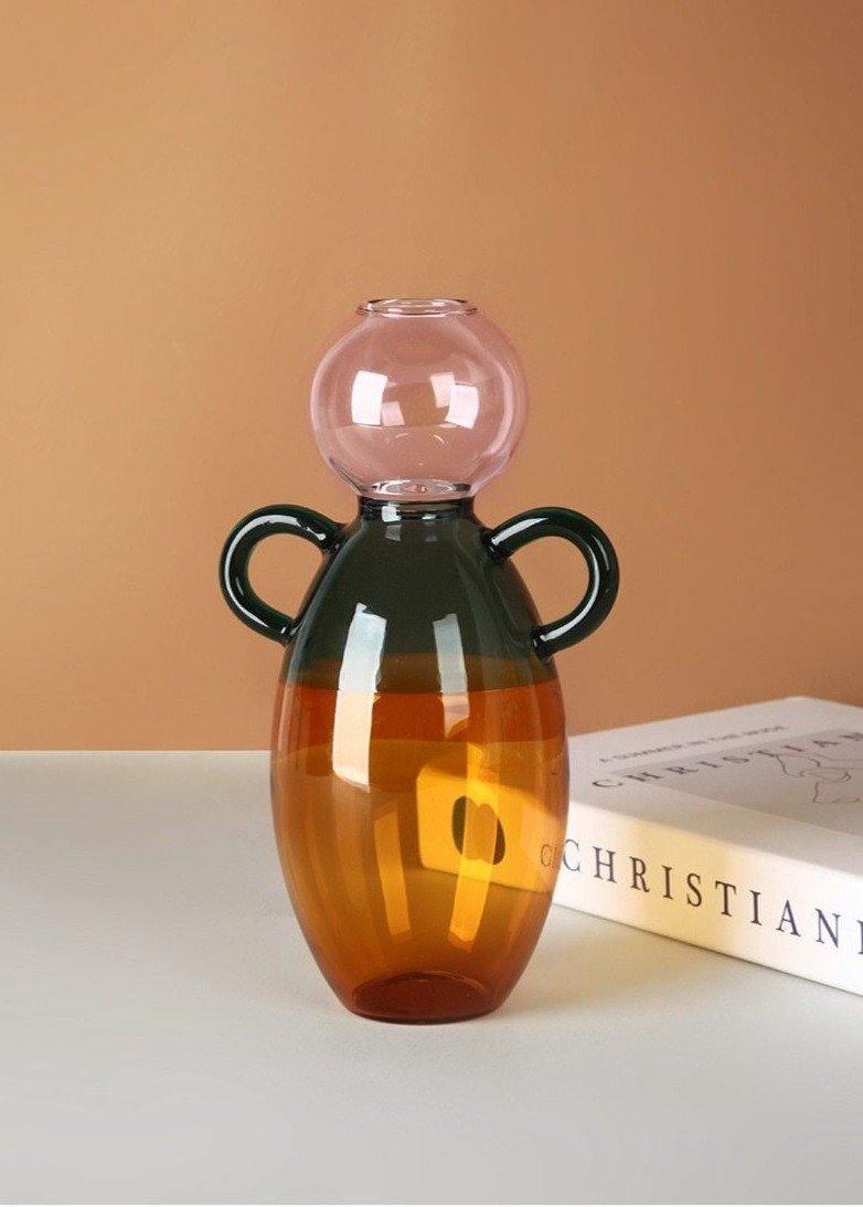 Frendorf | AurumVase Verspielte Glasvase mit Farbtönen | Modernes Design | Deko-Highlight für Wohnzimmer & Küche