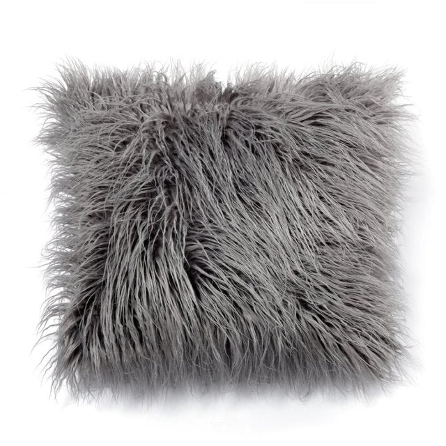 Frendorf | PlushFrost Weiches Kunstfell Kissenbezug | Flauschige Dekoration | Luxus-Kissenbezug für Sofa & Bett