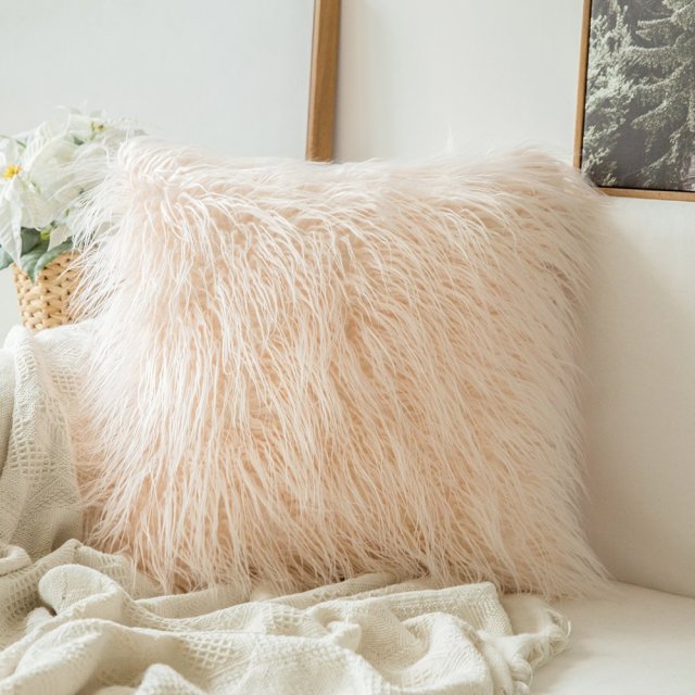 Frendorf | PlushFrost Weiches Kunstfell Kissenbezug | Flauschige Dekoration | Luxus-Kissenbezug für Sofa & Bett
