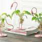 Frendorf | FlamigoBloom Tropische Deko-Vase | Zimmerpflanzengefäß | Stilvolle Glasvase mit Flamingo-Design