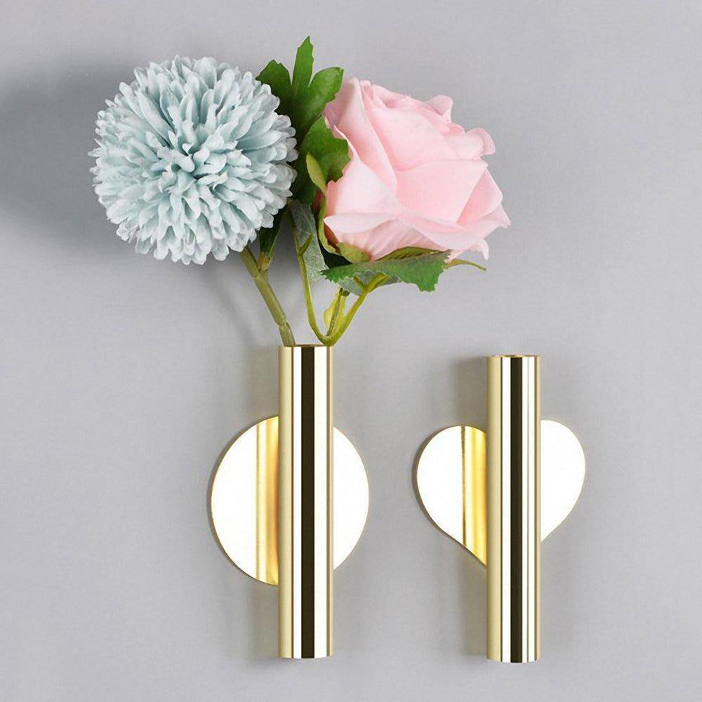 Frendorf | TubeElegance Wandvasen aus Metall | Modernes Design | Dekorative Wandhalterung für Blumen