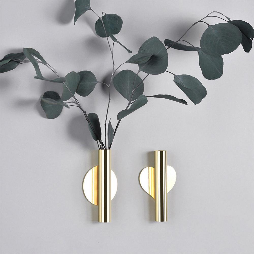 Frendorf | TubeElegance Wandvasen aus Metall | Modernes Design | Dekorative Wandhalterung für Blumen