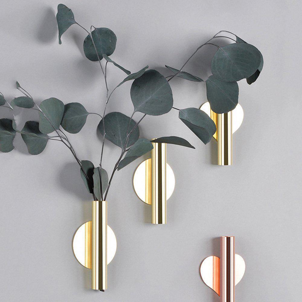 Frendorf | TubeElegance Wandvasen aus Metall | Modernes Design | Dekorative Wandhalterung für Blumen