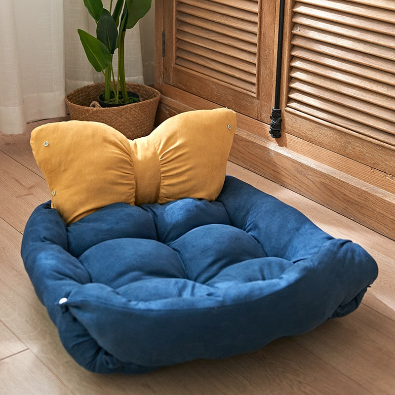 Süßes Bow Multifunktionales Plüsch Katzenmatte & Katzenbett