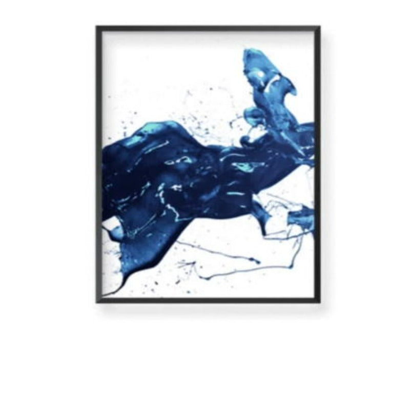 Cobalt Splash - Leinwand Wandkunst Malerei