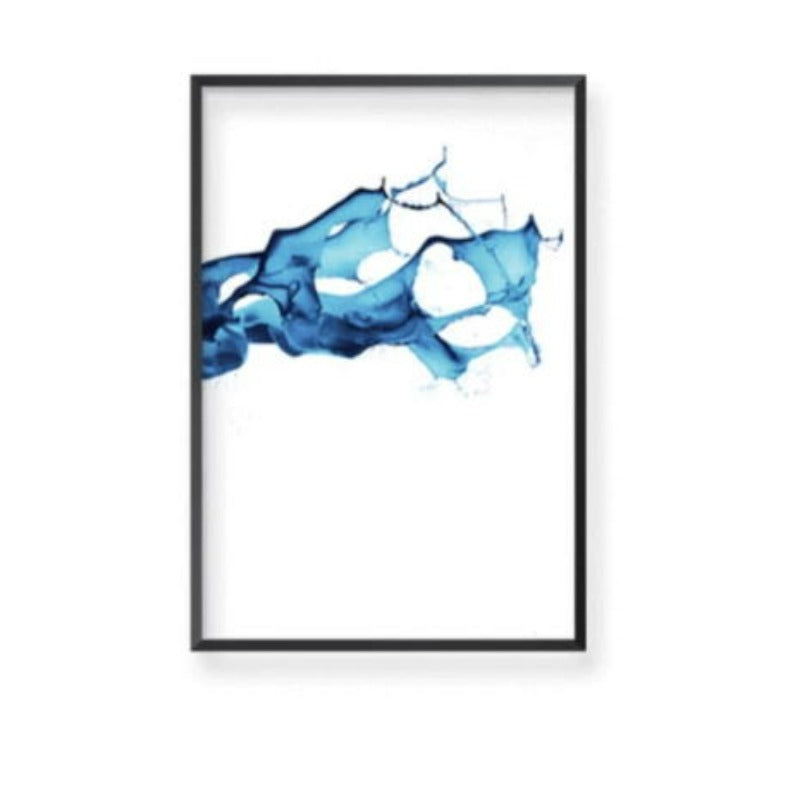 Cobalt Splash - Leinwand Wandkunst Malerei