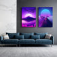 Synthwave Fuji - Leinwand Wandkunst Gemälde