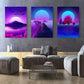Synthwave Fuji - Leinwand Wandkunst Gemälde