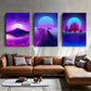 Synthwave Fuji - Leinwand Wandkunst Gemälde