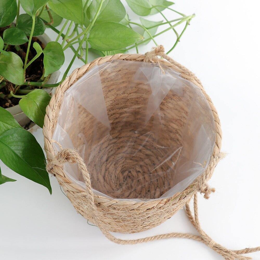 Frendorf | JuteNest Hängender Jutekorb für Pflanzen | Handgewebt | Boho-Stil | Ideal für Innen & Außen