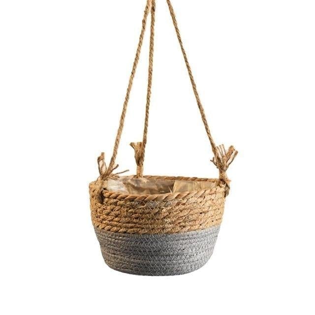 Frendorf | JuteNest Hängender Jutekorb für Pflanzen | Handgewebt | Boho-Stil | Ideal für Innen & Außen