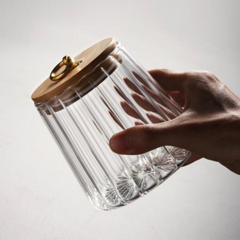 Frendorf | CharmWave Glas-Aufbewahrungsbehälter mit Deckel | Wellendesign | Luftdicht & Stilvoll