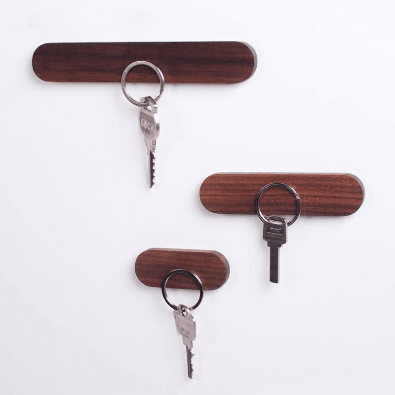 Frendorf | KeyMagnetic Holzschlüsselhalter | Magnetisch | Wandorganizer | Platzsparend | Moderner Look